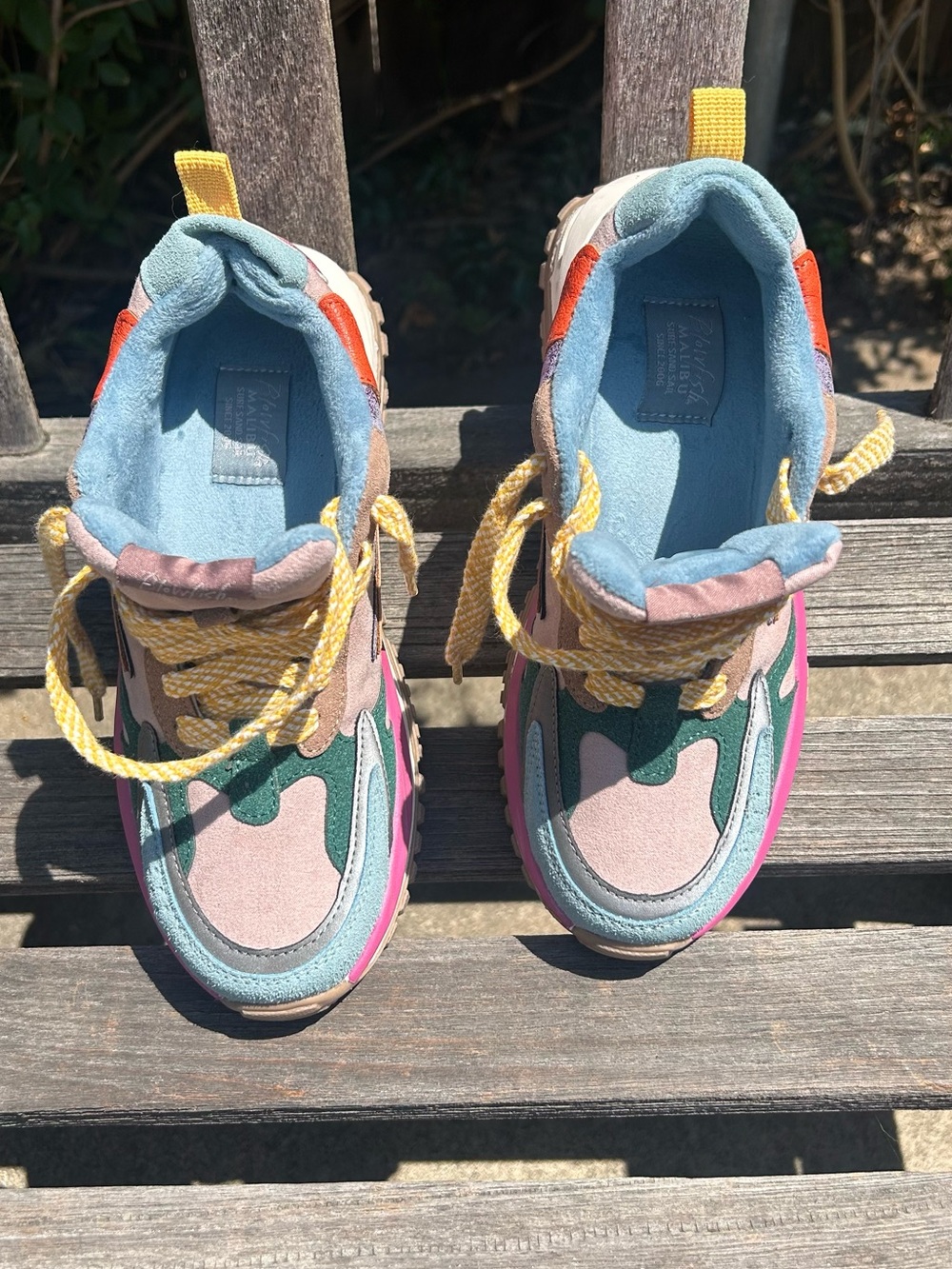 Women’s Multicolor Chunky Sneakers — Pink, Green & Blue